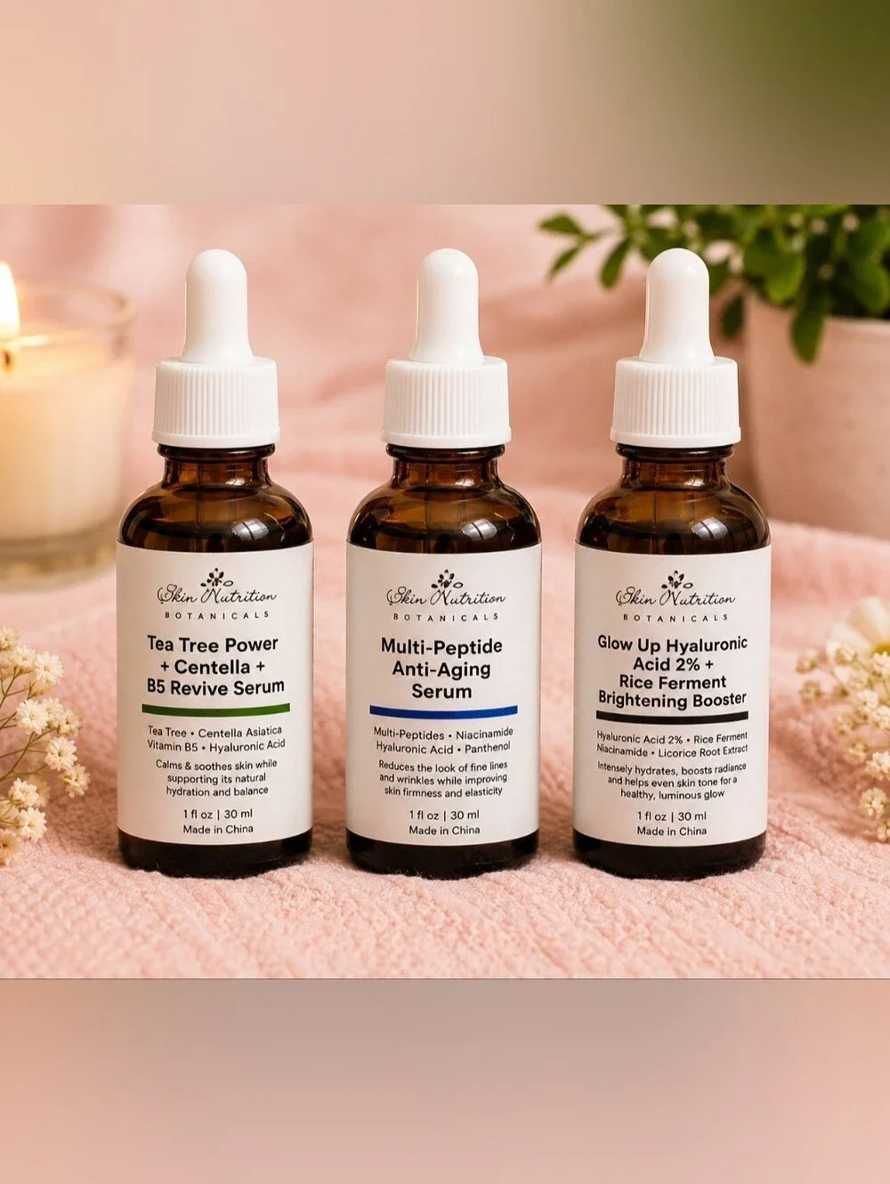 Glow Up Hyaluronic & Brightening Serum Bundle - Pink